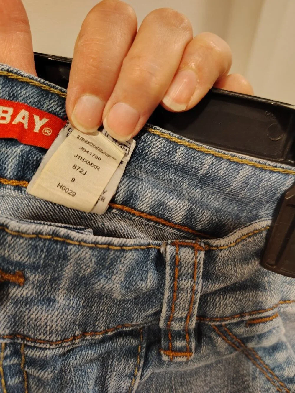 Unionbay Junior's Jean Denim Shorts Size 9 Stretch Patch Style Pockets Blue